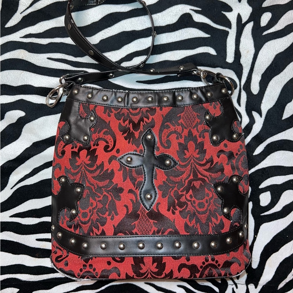 Elegant Red and Black Women's Bag